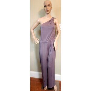 Halston Gray Knit Jumpsuit –